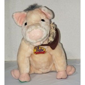 Babe And Friends Plush with Mice Blockbuster Exclusive Toy Talking Tested Works